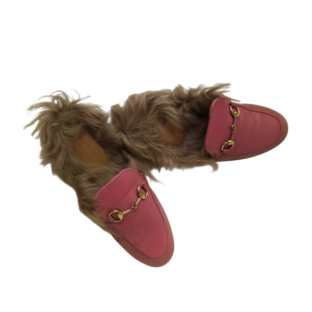Gucci Mocassins Leather & Fur OG Pink